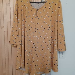 Whimsical Sz 30/32W Yellow Silky Soft Blouse